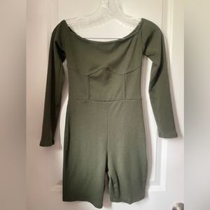 SHEIN one piece olive green jumpsuit 9/10